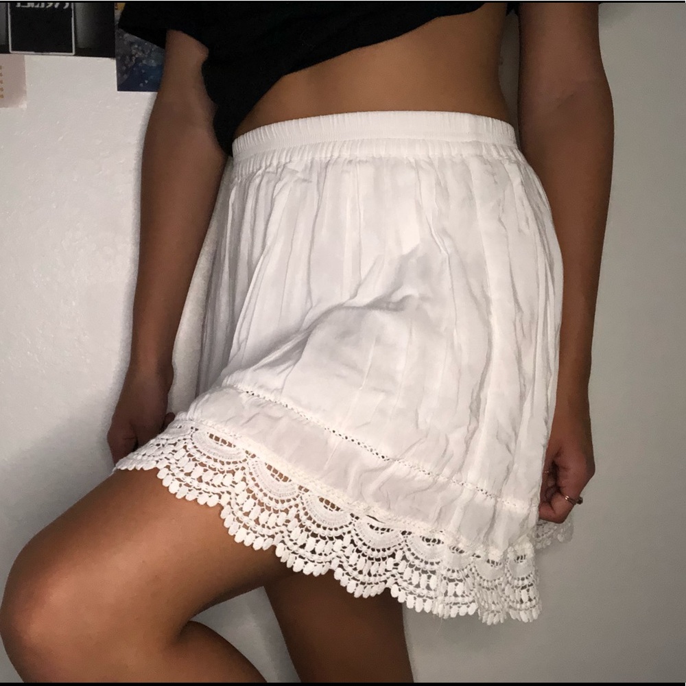 High waisted white skirt